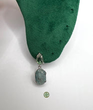 Green Tourmaline Silver Drop Earrings