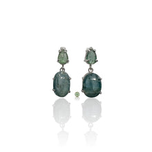 Green Tourmaline Silver Drop Earrings