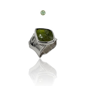Green Tourmaline Sterling Silver Ring