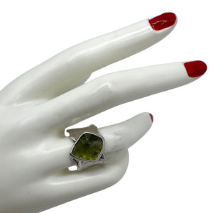 Green Tourmaline Sterling Silver Ring