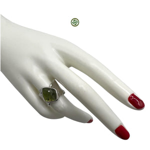 Green Tourmaline Sterling Silver Ring