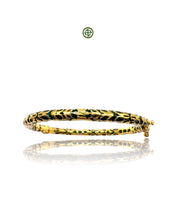 Green, White & Red Enamel Gold Vermeil Bracelet