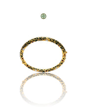 Green, White & Red Enamel Gold Vermeil Bracelet