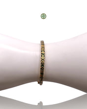 Green, White & Red Enamel Gold Vermeil Bracelet