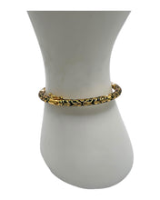 Green, White & Red Enamel Gold Vermeil Bracelet