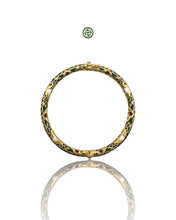 Green, White & Red Enamel Gold Vermeil Bracelet
