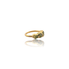 Raw peridot cluster ring in 18K gold vermeil with organic freeform setting