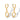 Handcuff Drop Earrings with Zirconia, 14K Gold Vermeil or White Rhodium-Plated Silver
