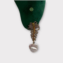 Large Baroque Pearl Leaf Earrings