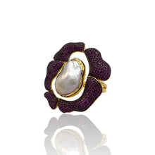 Large Baroque Pearl Rose Ring