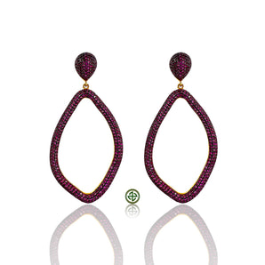 Mathew Ruby Pink CZ Dangle Earrings