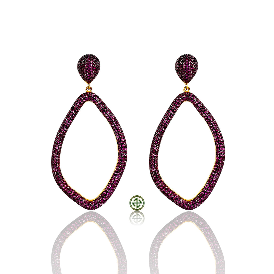 Mathew Ruby Pink CZ Dangle Earrings