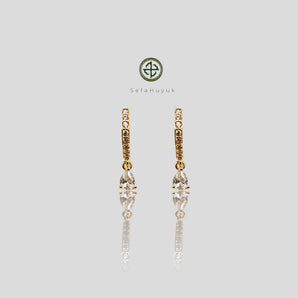 Mini White Zirconia Earrings