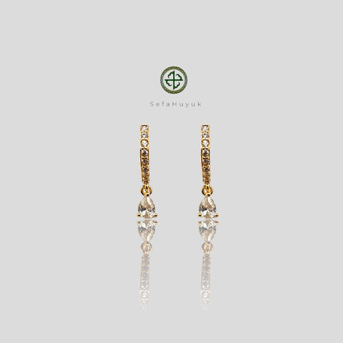 Mini White Zirconia Earrings