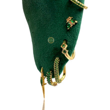 Unique crocodile earrings with green zirconia stones in 18K gold vermeil or sterling silver. Minimalist animal jewelry perfect for everyday wear or gifting.