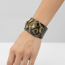 black-rhodium-seven-gemstone-cuff-bracelet