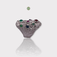 Multi-Colour Gemstone Solid Silver Ring