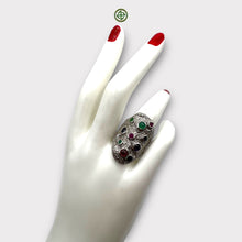 Multi-Colour Gemstone Solid Silver Ring