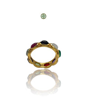Multi-Gemstone Gold Vermeil Eternity Ring
