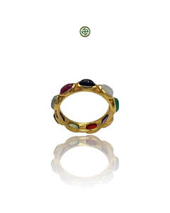 Multi-Gemstone Gold Vermeil Eternity Ring