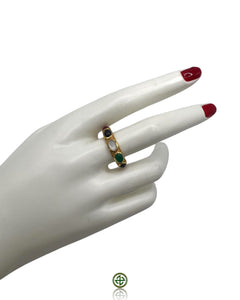 Multi-Gemstone Gold Vermeil Eternity Ring