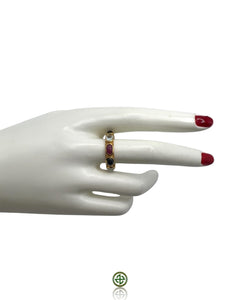 Multi-Gemstone Gold Vermeil Eternity Ring