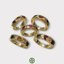 Citrine Green Tourmaline Peridot Borz Multi-Stone Ring