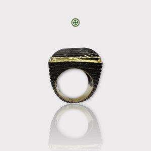 Natural Black Rutile Quartz Ring