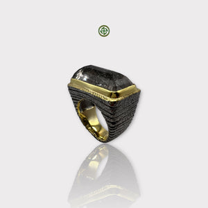 Natural Black Rutile Quartz Ring