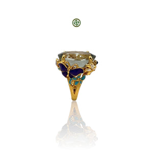 Natural Green Amethyst Oval Ring