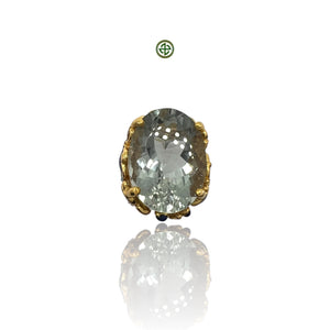 Natural Green Amethyst Oval Ring