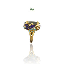 Natural Green Amethyst Oval Ring