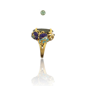 Natural Green Amethyst Oval Ring