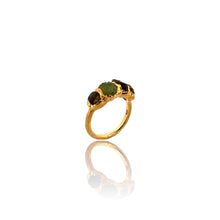 18K gold vermeil peridot ring, raw peridot and tourmaline ring, gold gemstone statement ring, August birthstone jewelry, organic gold ring, handmade artisan gold jewelry, electroformed gold ring, boho luxury gemstone ring, raw crystal gold ring.
