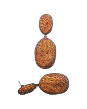 Orange Pavé Drop Earrings