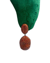 Orange Pavé Drop Earrings