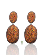 Orange Pavé Drop Earrings