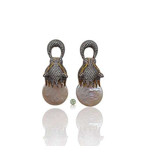 Panther Baroque Pearl Earrings