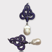 Pave Amethyst Serpent Earrings