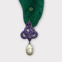 Pave Amethyst Serpent Earrings