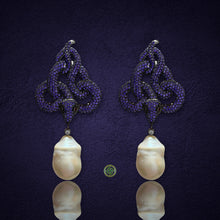 Pave Amethyst Serpent Earrings