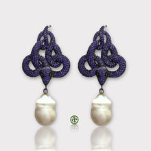 Pave Amethyst Serpent Earrings