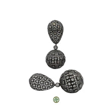 White Pave Ball Statement Earrings