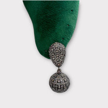 White Pave Ball Statement Earrings