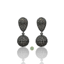 White Pave Ball Statement Earrings