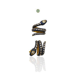 Pave Blue Serpent Earrings
