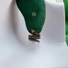 Pave Blue Serpent Earrings