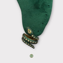 Pave Green Serpent Earrings