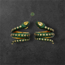Pave Green Serpent Earrings
