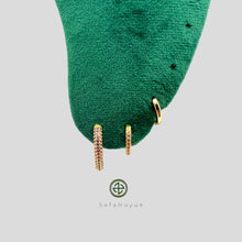 Round Huggie Pave Earrings